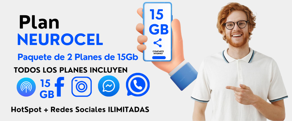 Paquete de 2 Planes de 15Gb 